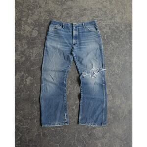 80s Rustler Distressed Light Wash Denim Jeans - 34 x 30 Y2K